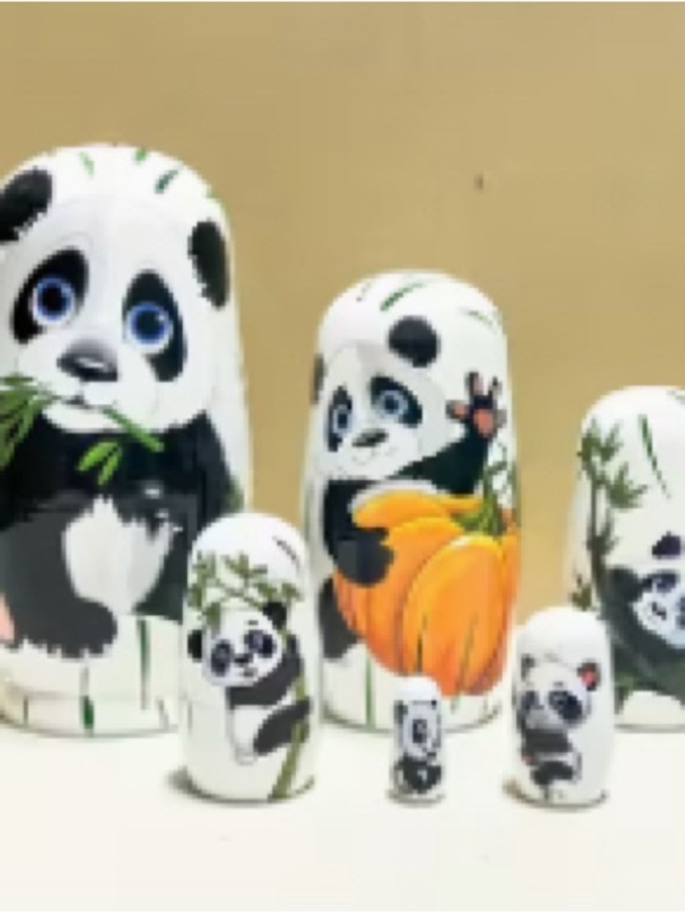Panda Nesting Dolls Set - White and Black Educational Toy